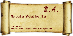 Matula Adalberta névjegykártya